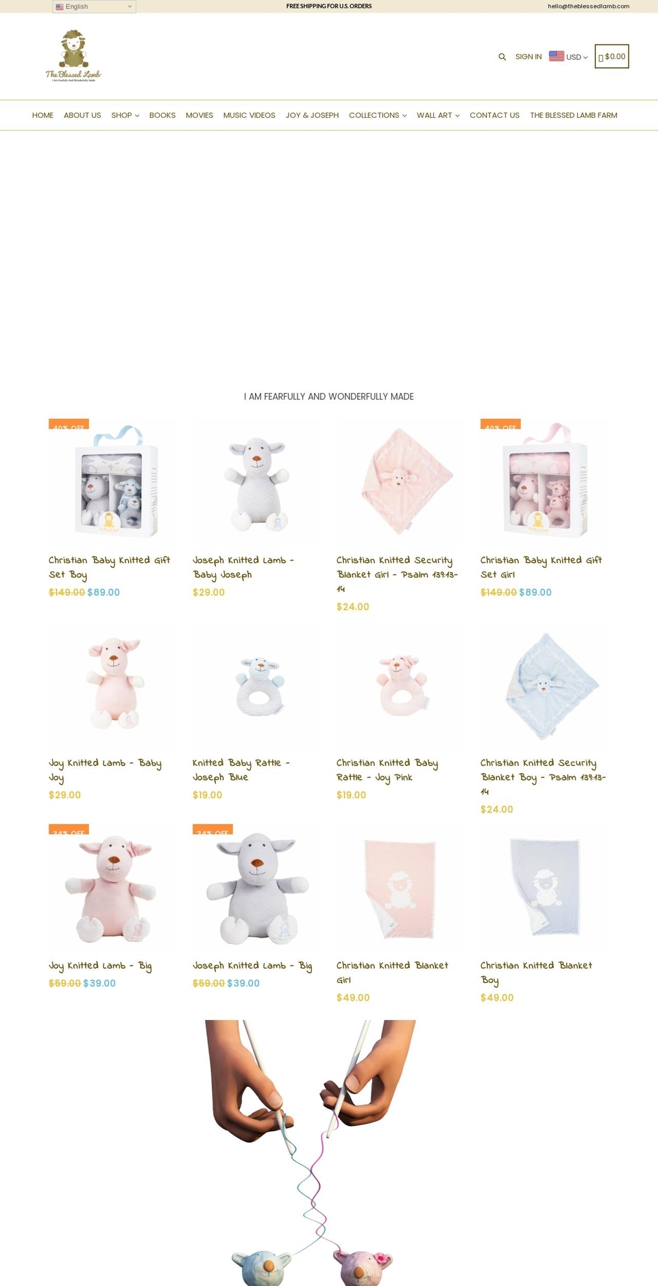 theblessedlamb.com shopify website screenshot