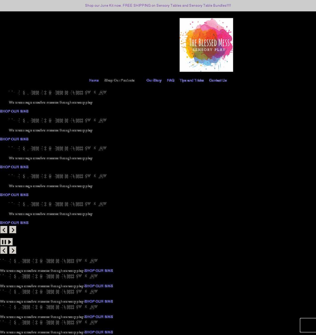 theblessedmesssensoryplay.com shopify website screenshot