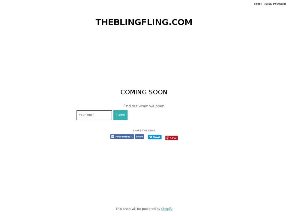 theblingfling.com — Shopify storefront screenshot