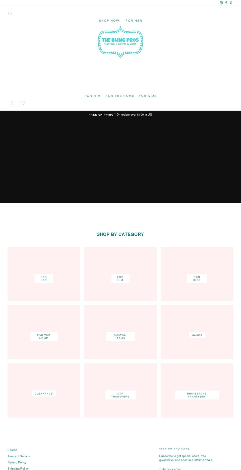 theblingpros.com shopify website screenshot