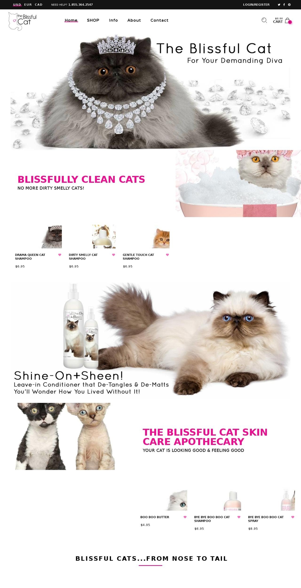 theblissfulcat.com shopify website screenshot