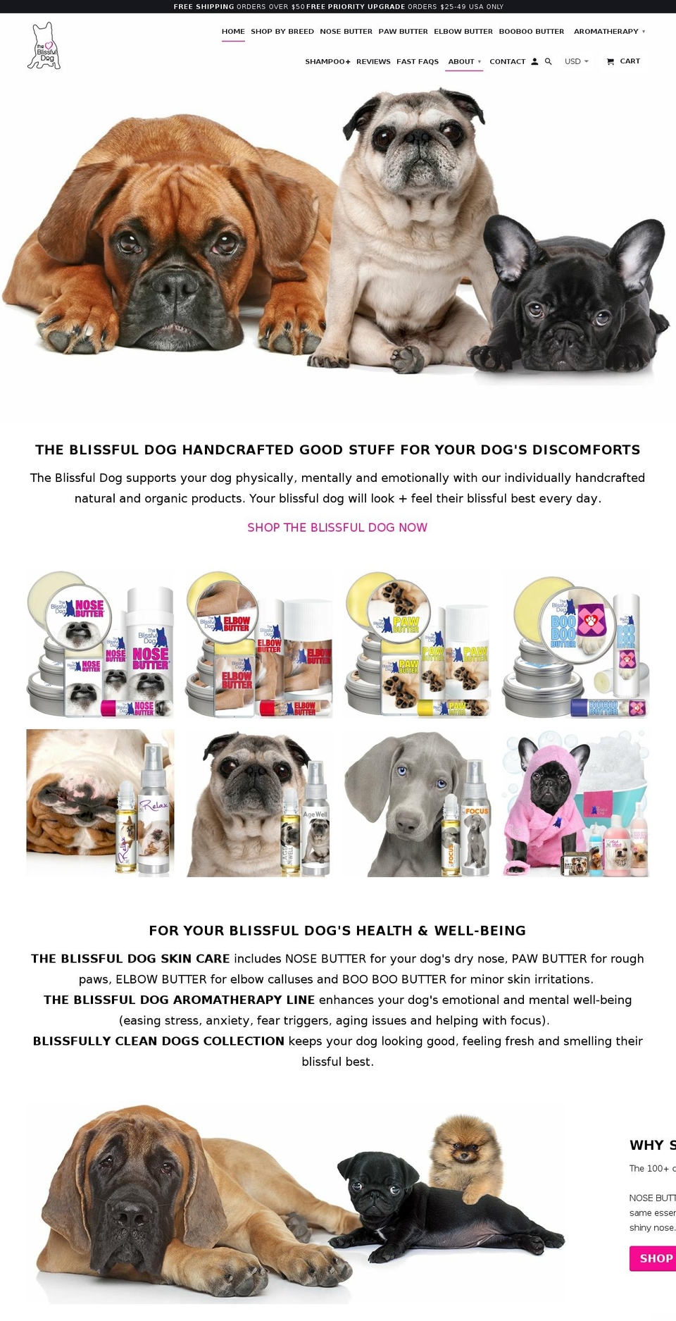 theblissfuldogs.com shopify website screenshot