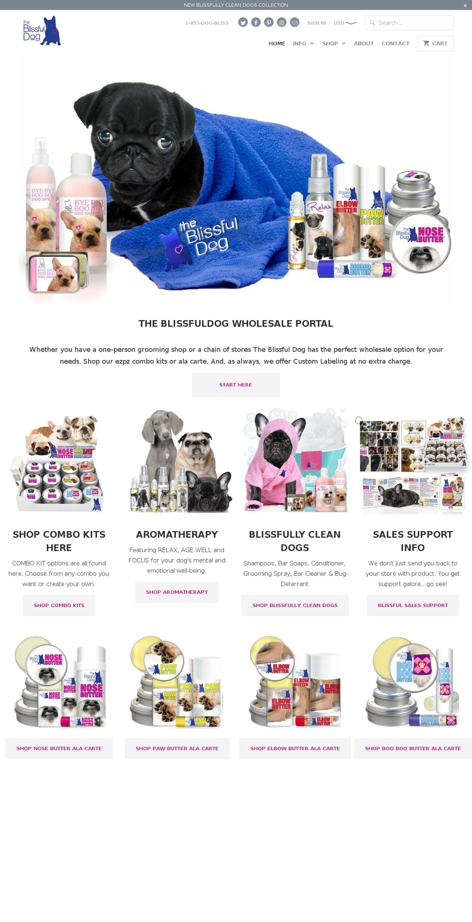 theblissfuldogwholesale.com shopify website screenshot