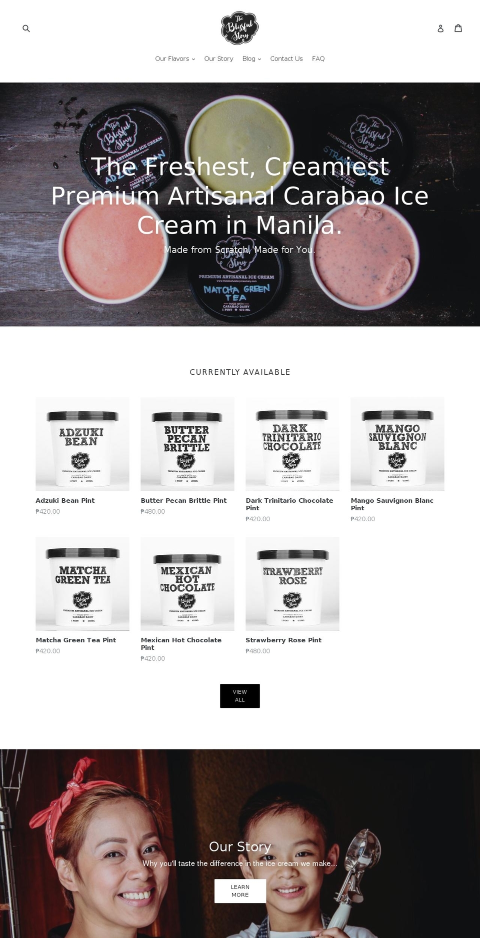 theblissfulstorycreamery.com shopify website screenshot