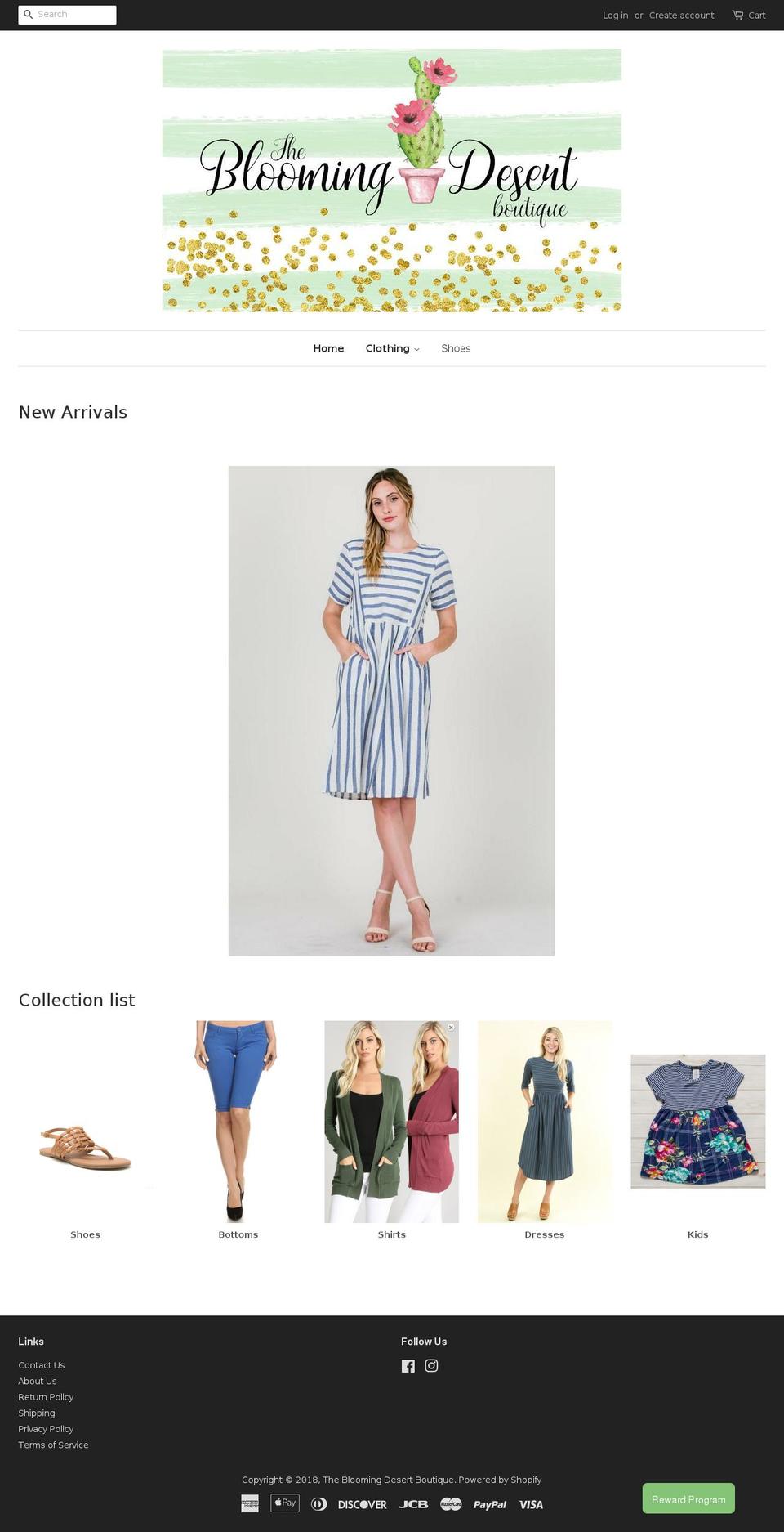 thebloomingdesert.com — Shopify storefront screenshot