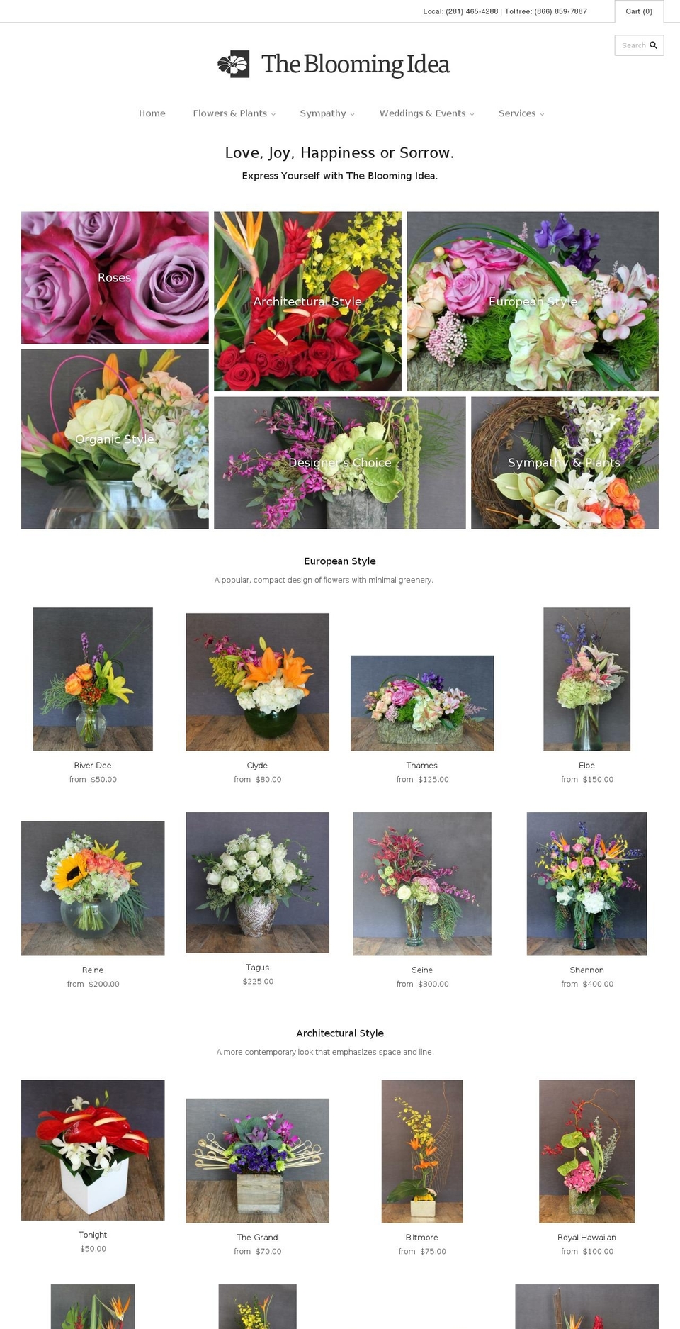 thebloomingidea.com shopify website screenshot