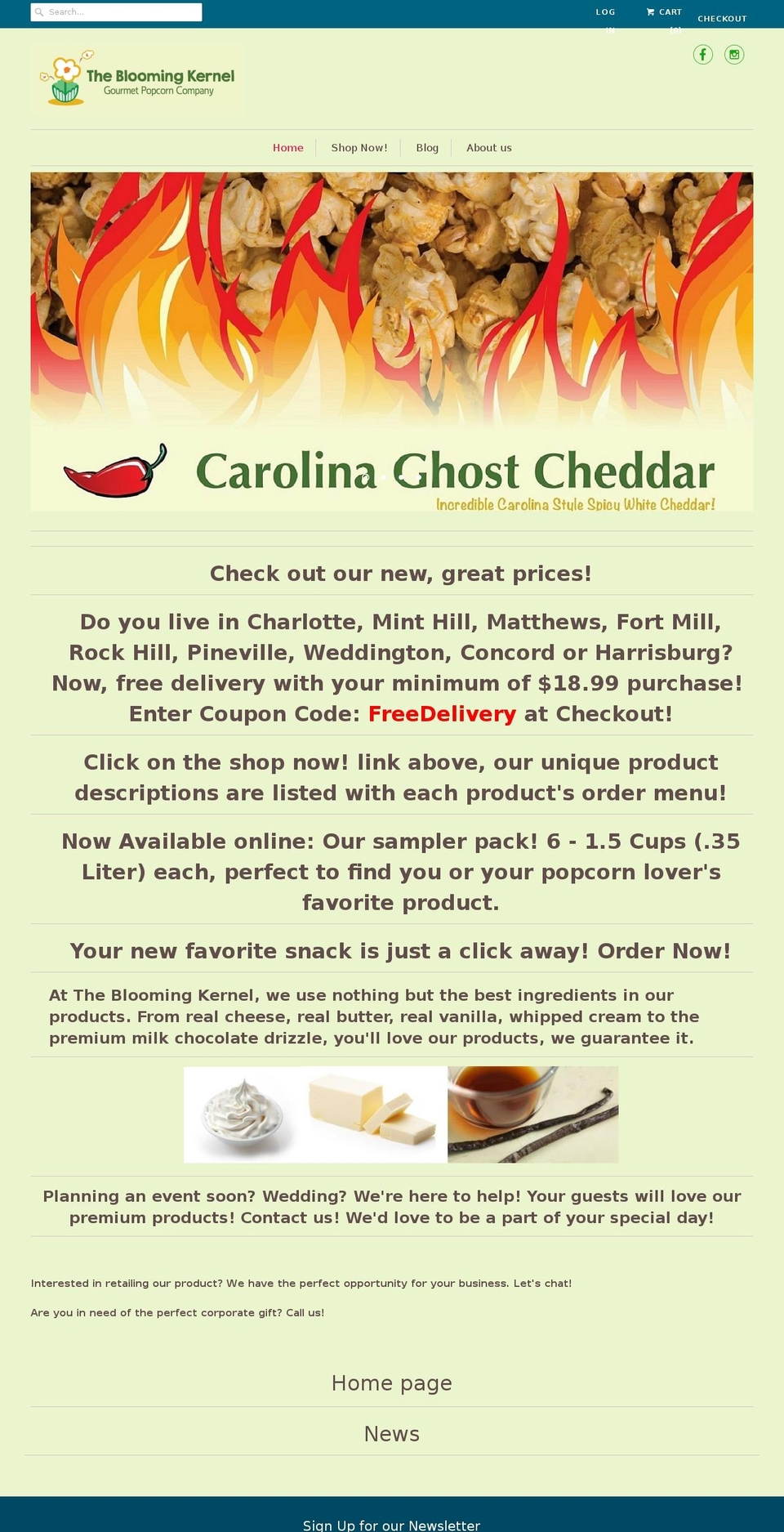 thebloomingkernel.com shopify website screenshot