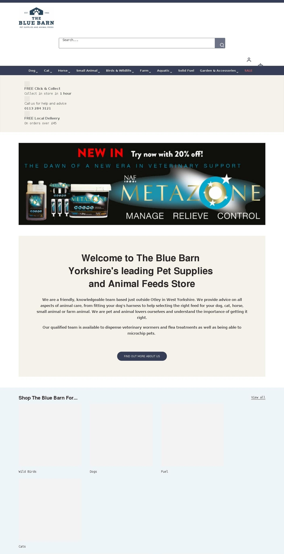 thebluebarn.co.uk shopify website screenshot
