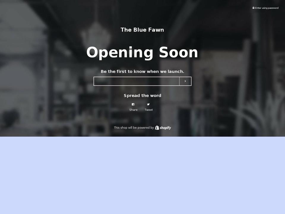 thebluefawn.com — Shopify storefront screenshot