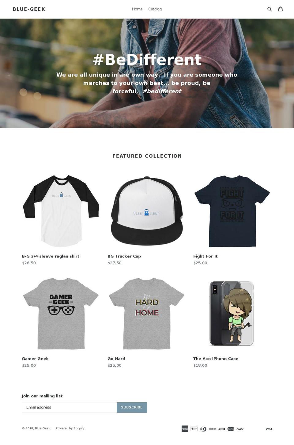 thebluegeek.com — Shopify storefront screenshot