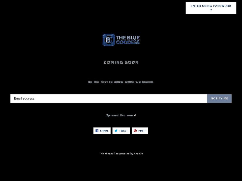 thebluegoddess.com — Shopify storefront screenshot