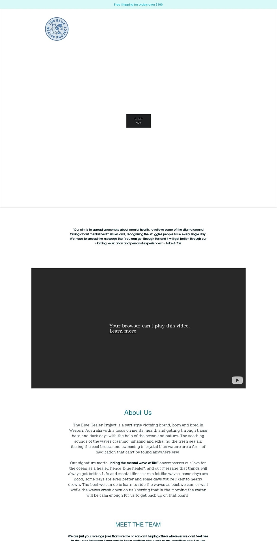 thebluehealerproject.com shopify website screenshot