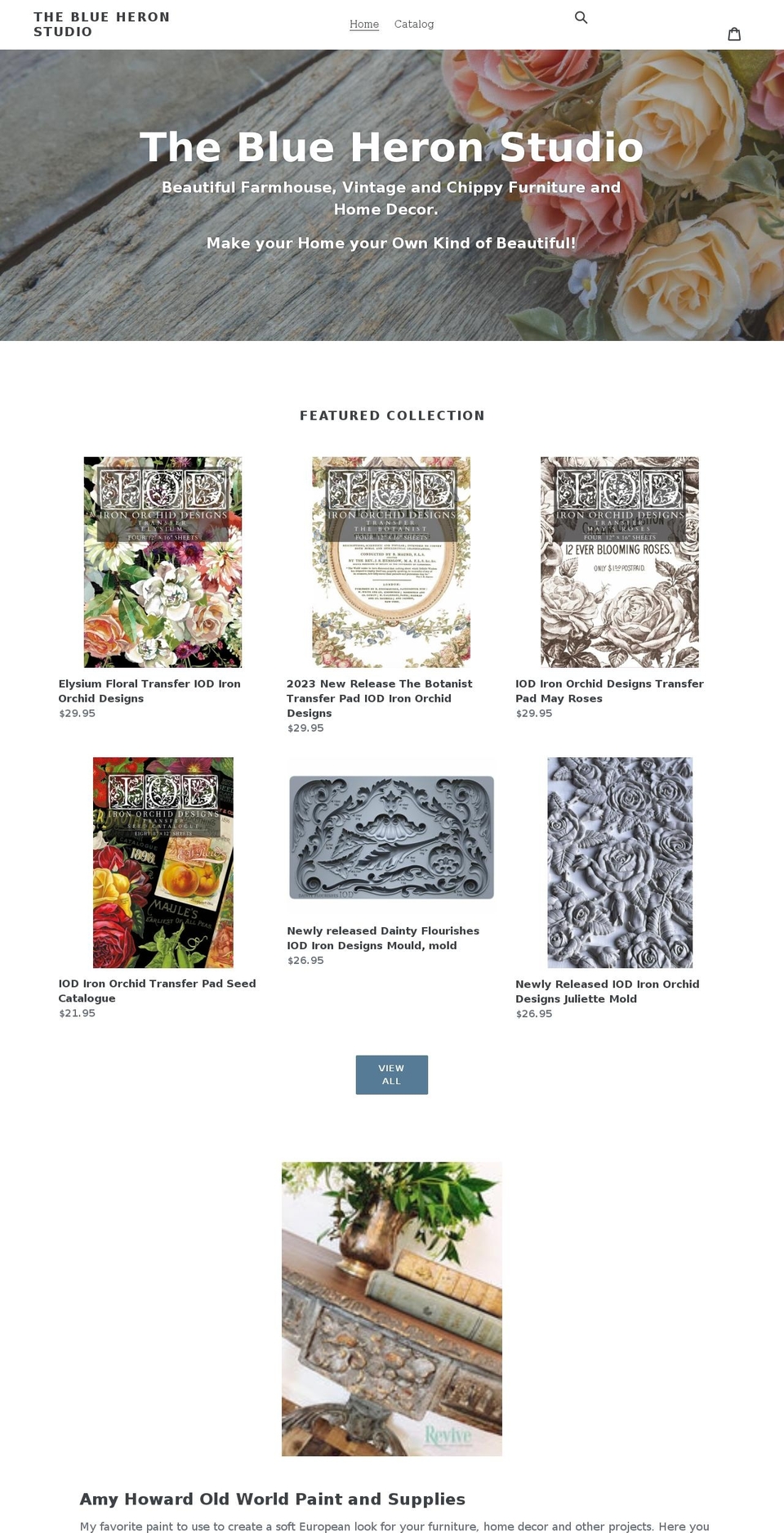 theblueheronstudio.com shopify website screenshot