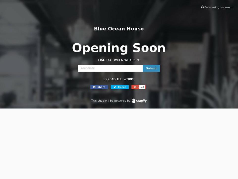 theblueoceanhouse.com shopify website screenshot