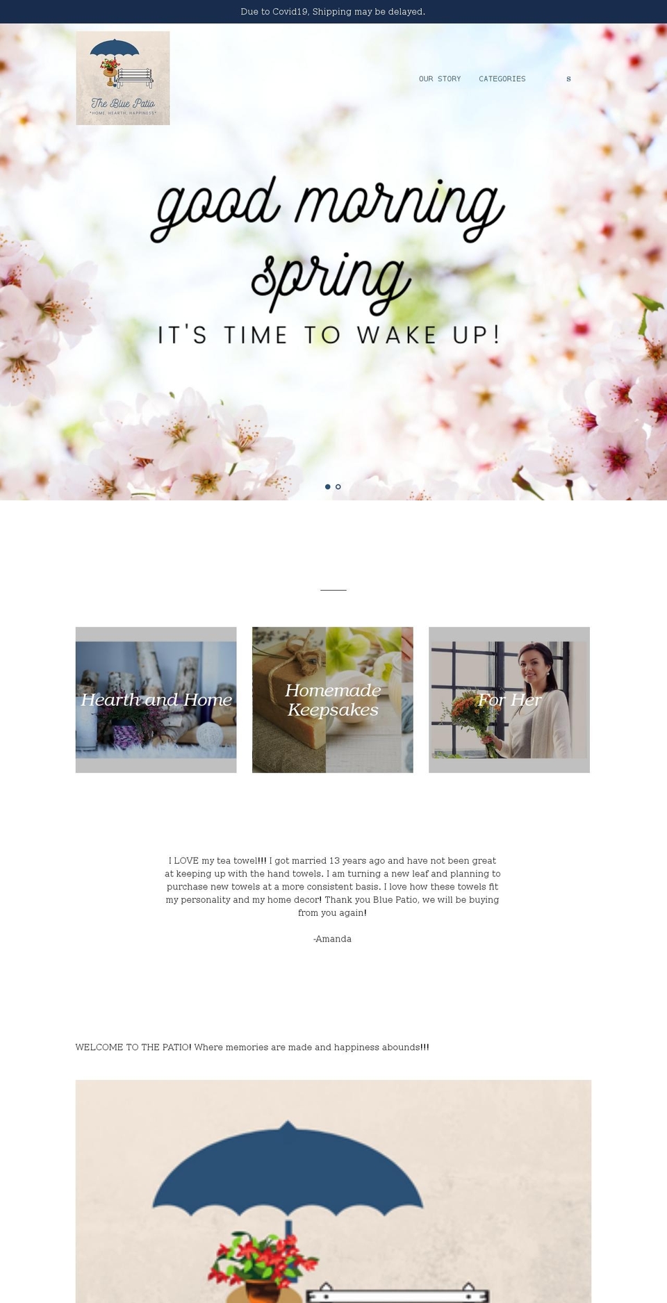 thebluepatio.com shopify website screenshot