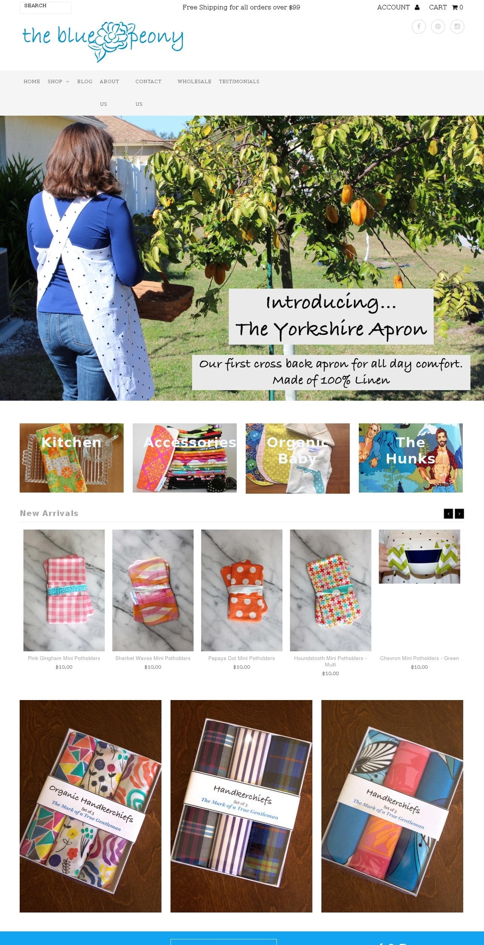 thebluepeony.com shopify website screenshot