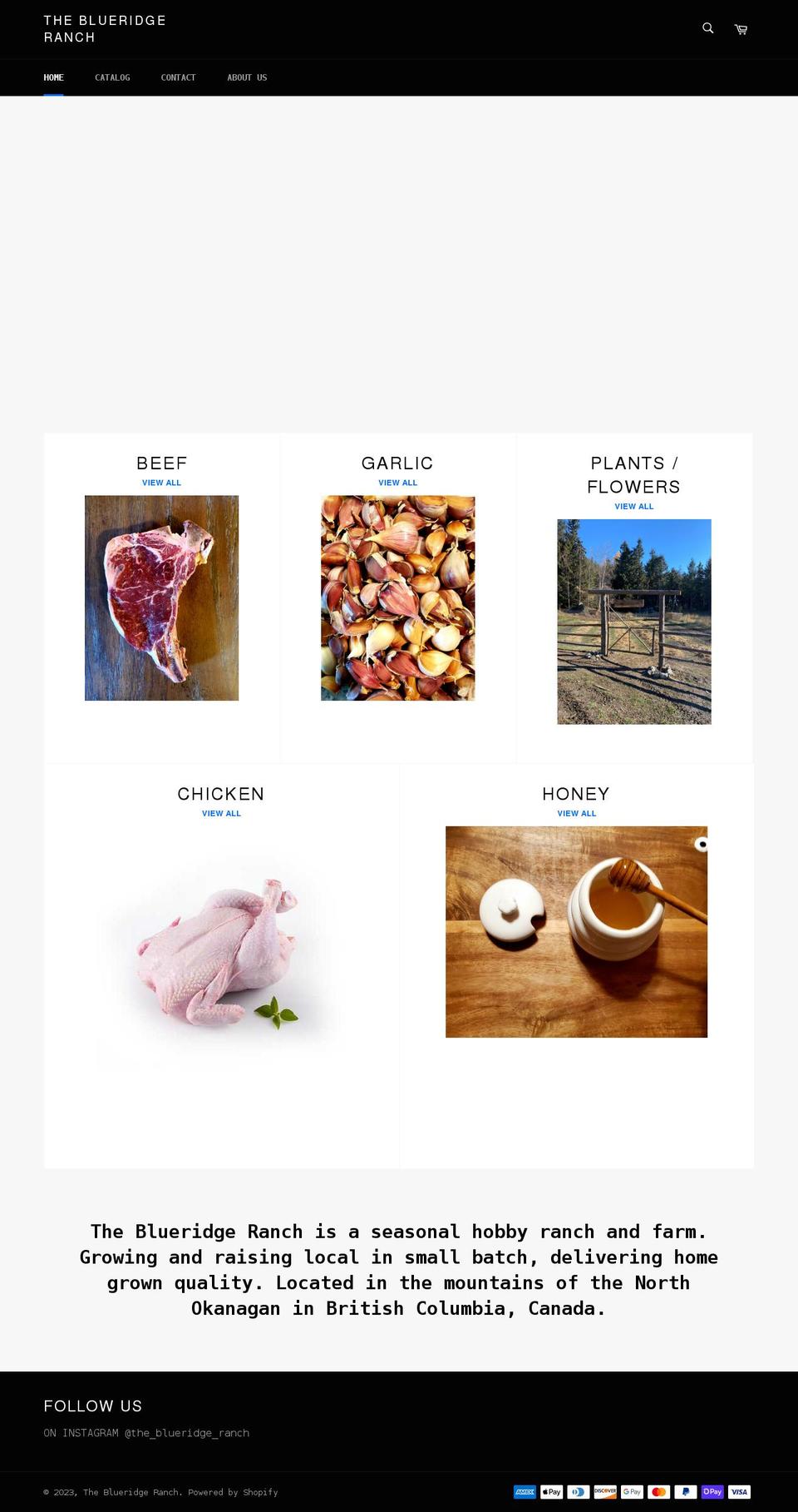theblueridgeranch.com shopify website screenshot