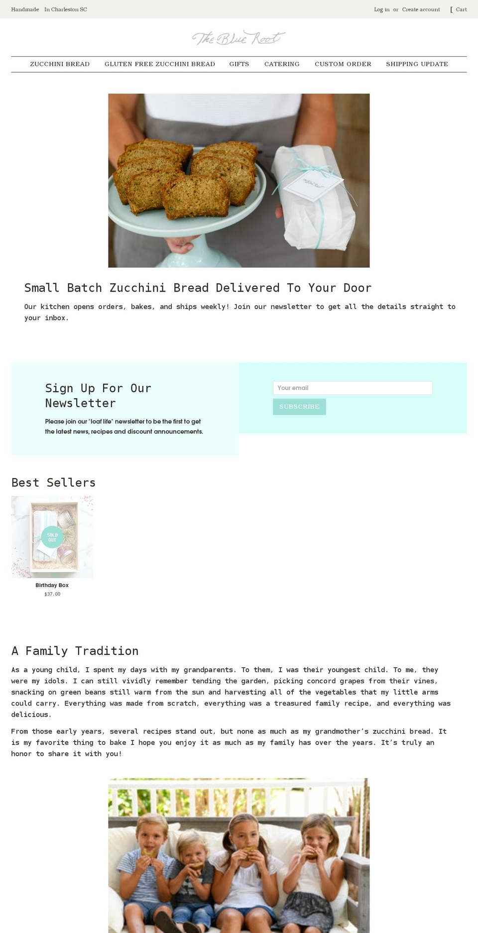 theblueroot.net shopify website screenshot