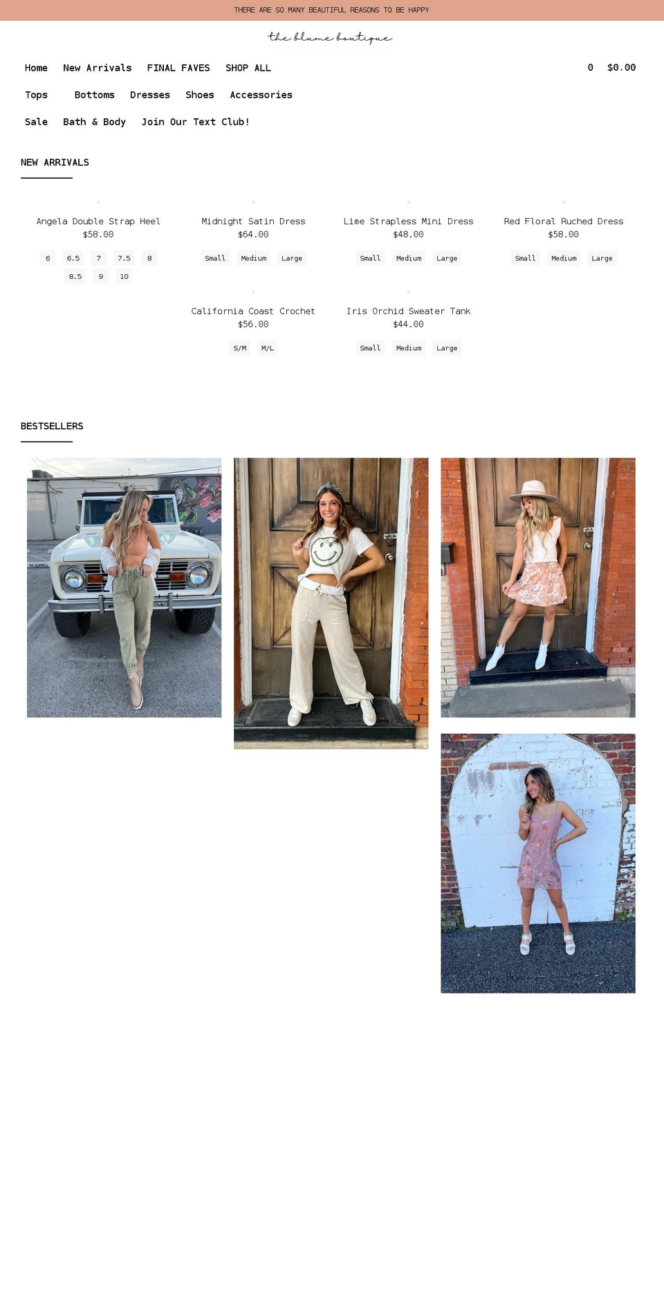 theblumeboutique.com shopify website screenshot