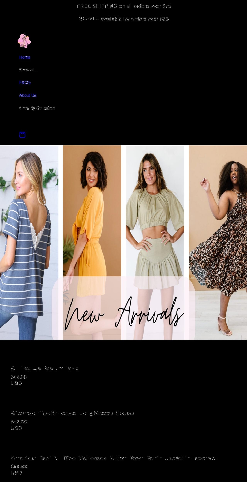theblushingdaisy.com shopify website screenshot