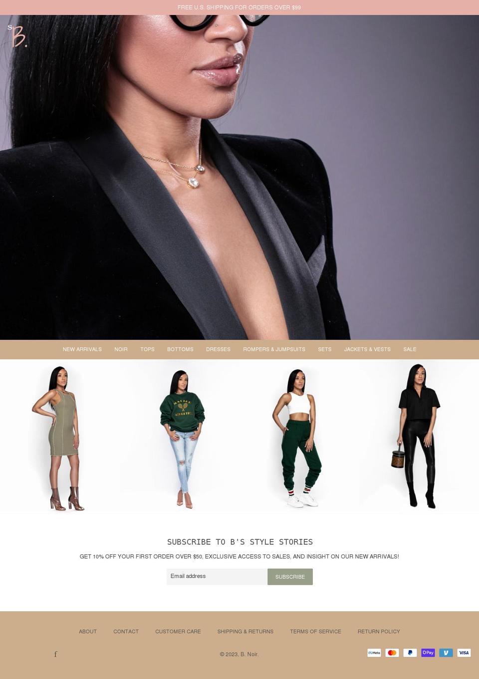 thebnoir.com shopify website screenshot