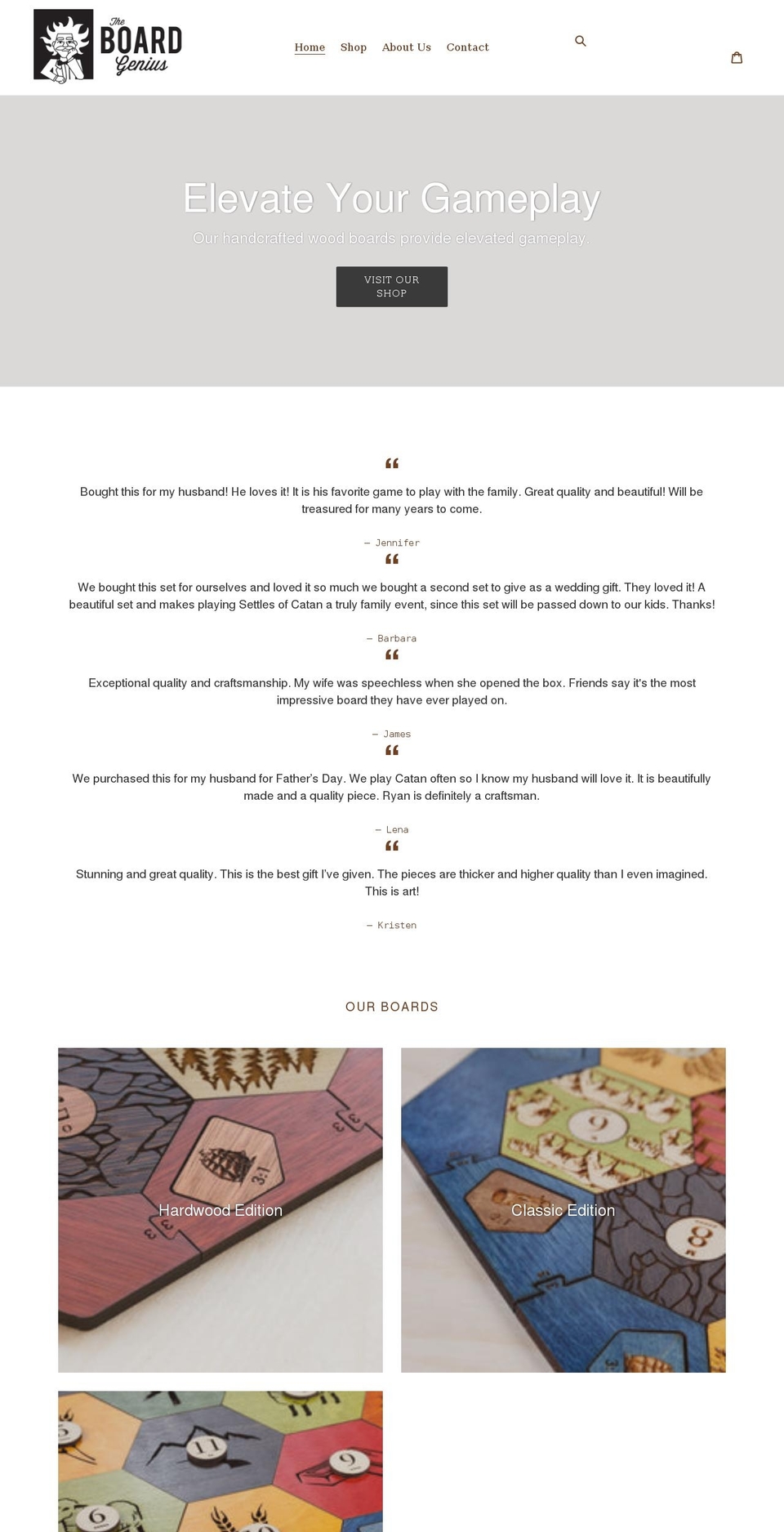 theboardgenius.com shopify website screenshot