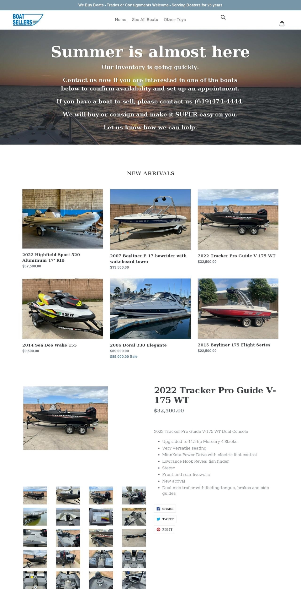 theboatsellers.com shopify website screenshot