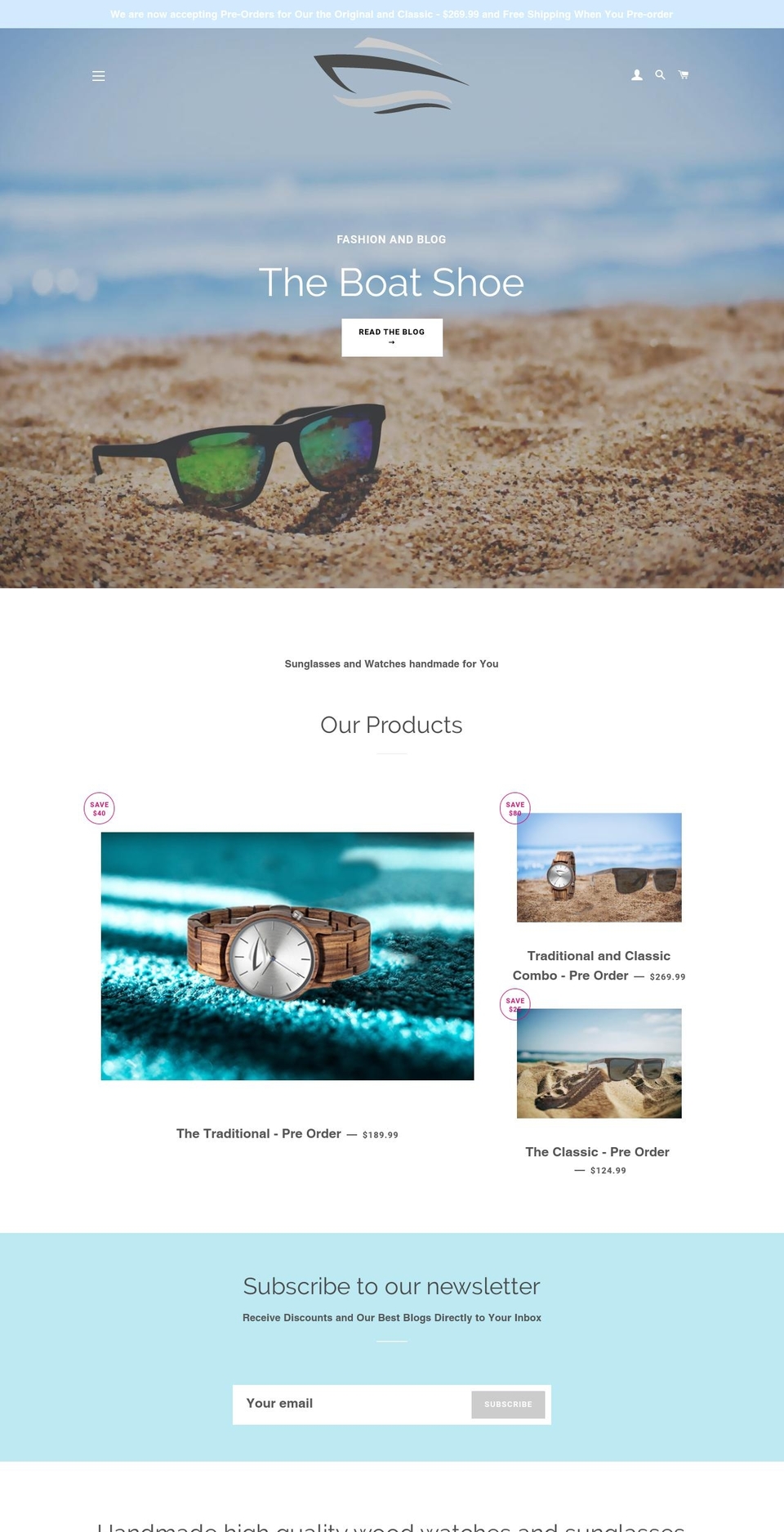 theboatshoe.com — Shopify storefront screenshot