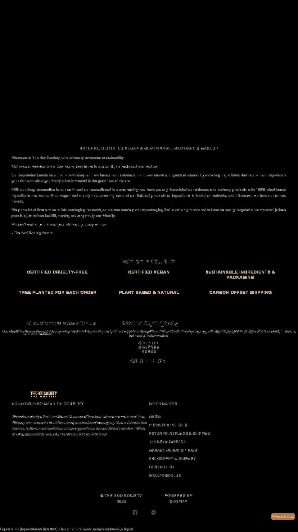 thebodsociety.com.au shopify website screenshot