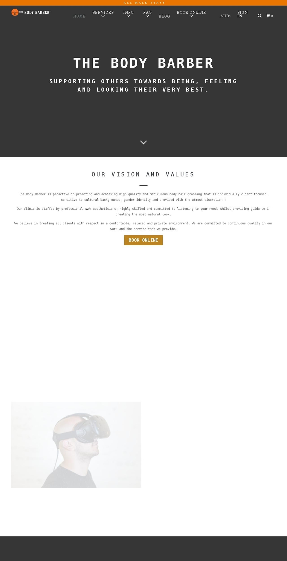 thebodybarber.com.au shopify website screenshot
