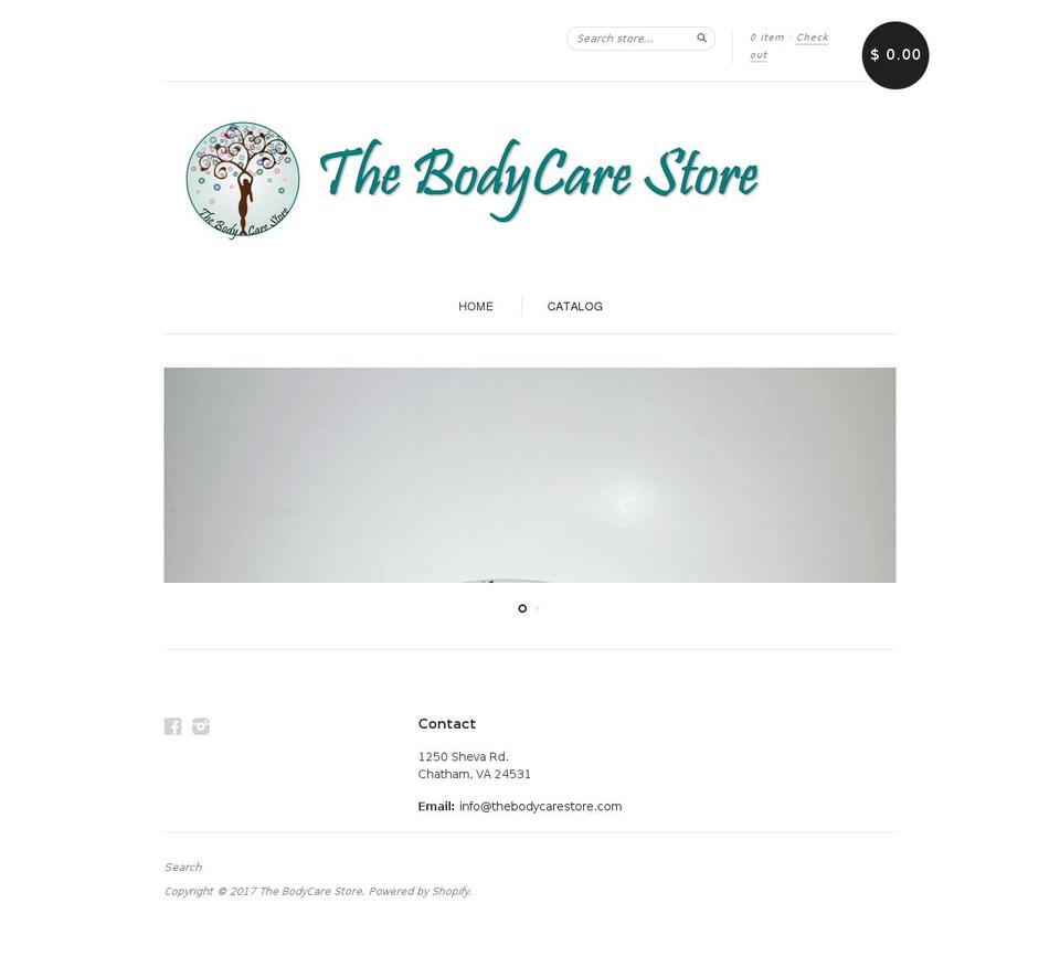 thebodycarestore.com shopify website screenshot