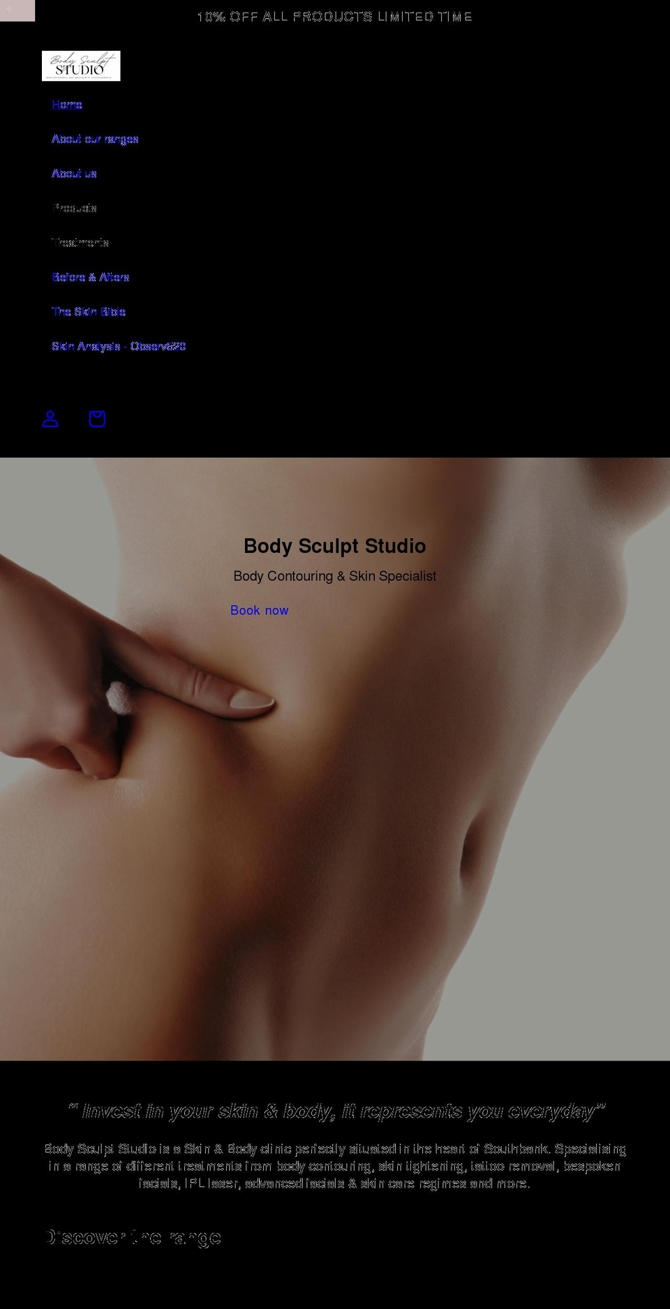 thebodysculptstudioco.com shopify website screenshot