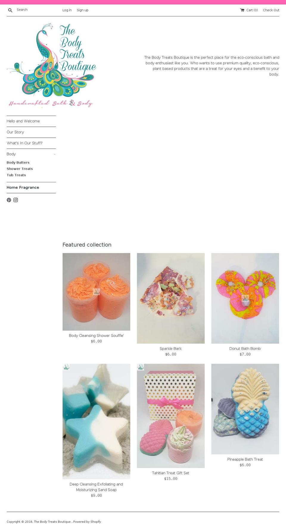 thebodytreatsboutique.com — Shopify storefront screenshot
