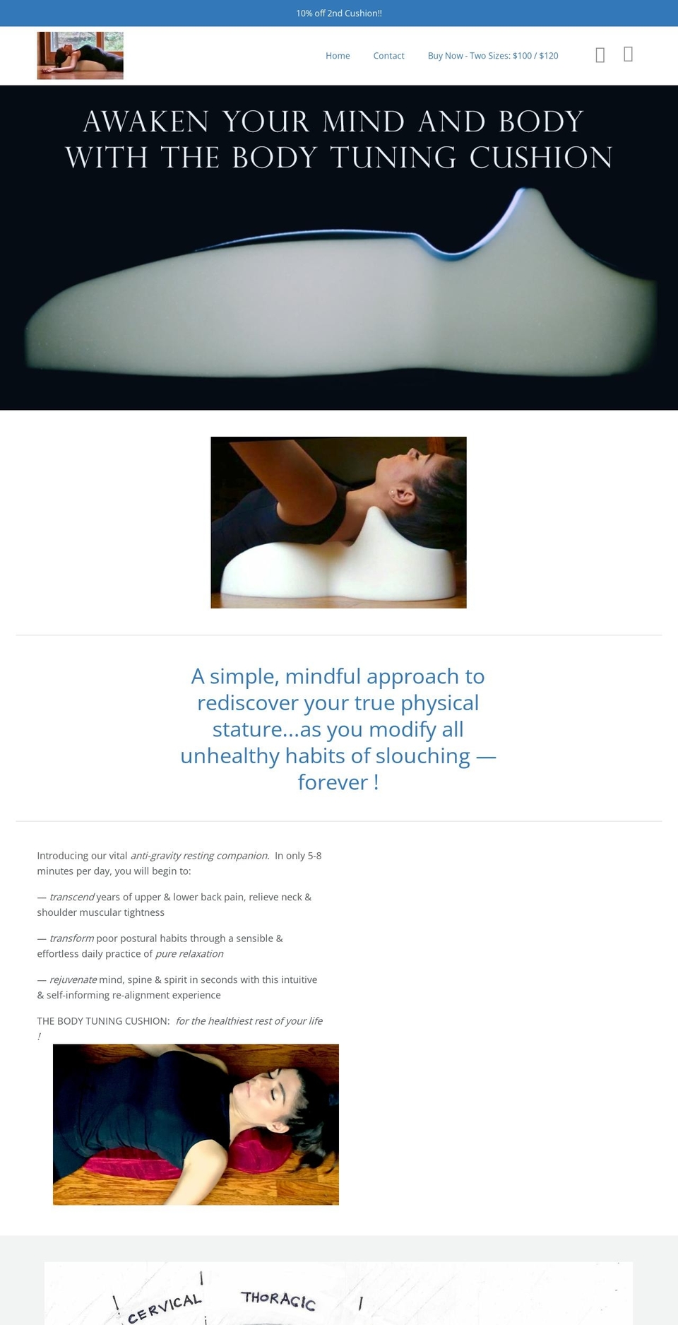thebodytuningcushion.com shopify website screenshot