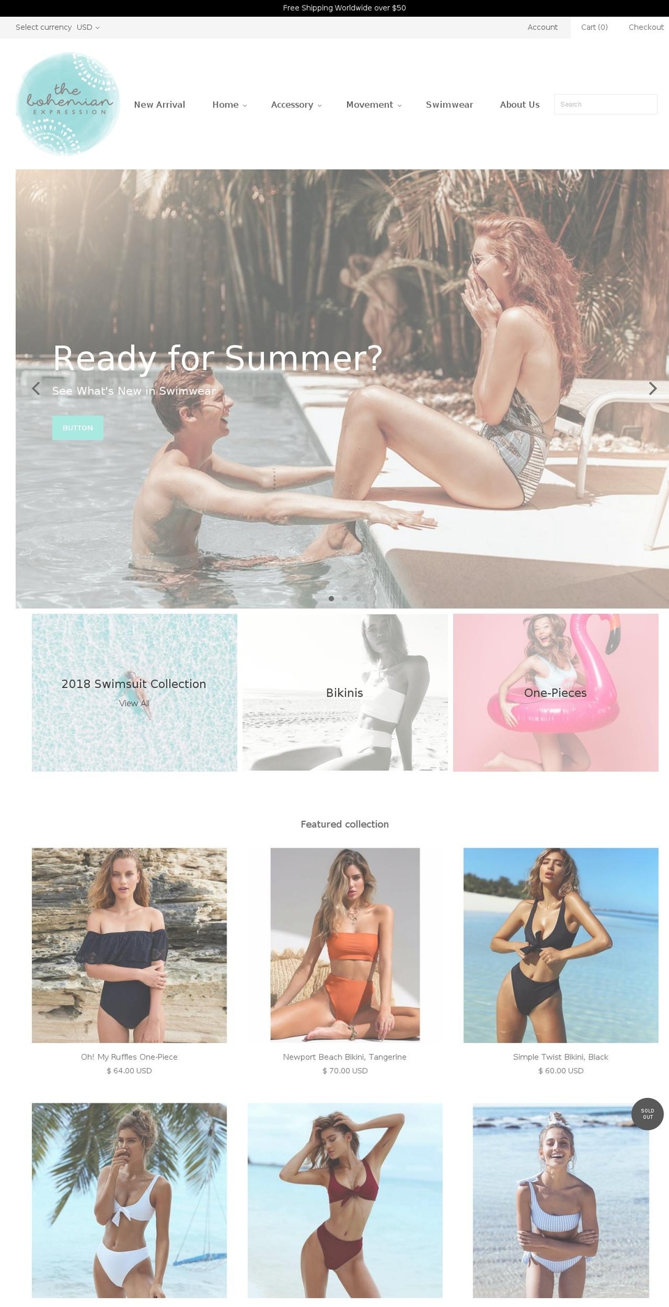 thebohemianexpression.com shopify website screenshot