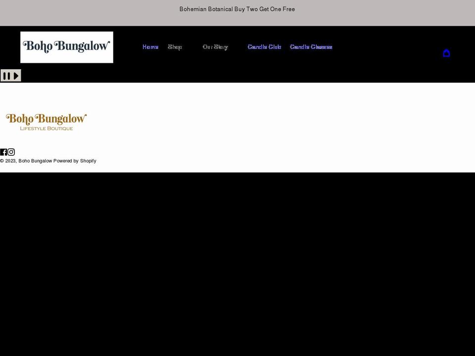 thebohobungalow.com shopify website screenshot