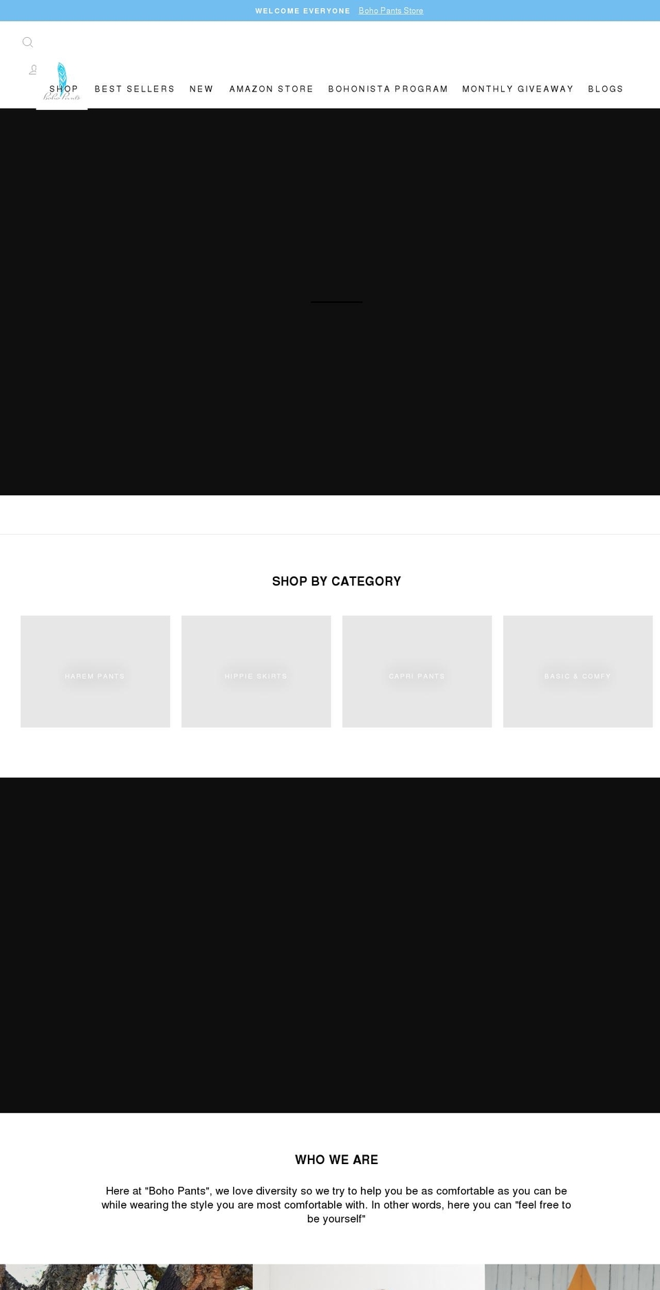 thebohopants.com shopify website screenshot