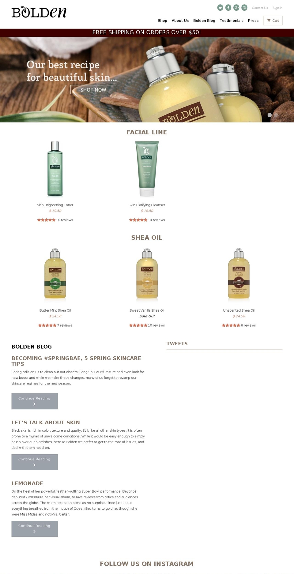 theboldencompany.com shopify website screenshot