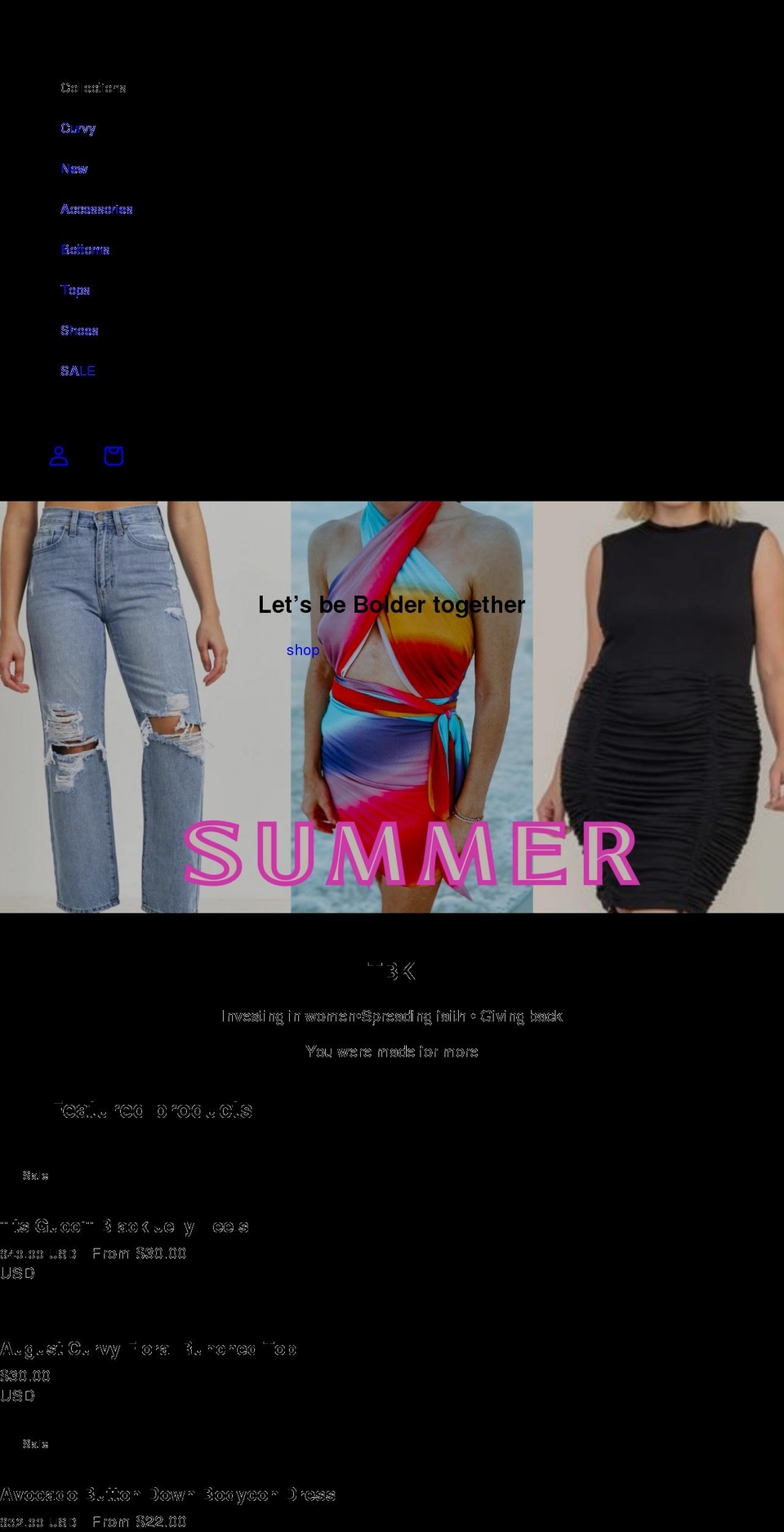 theboldkindllc.com shopify website screenshot