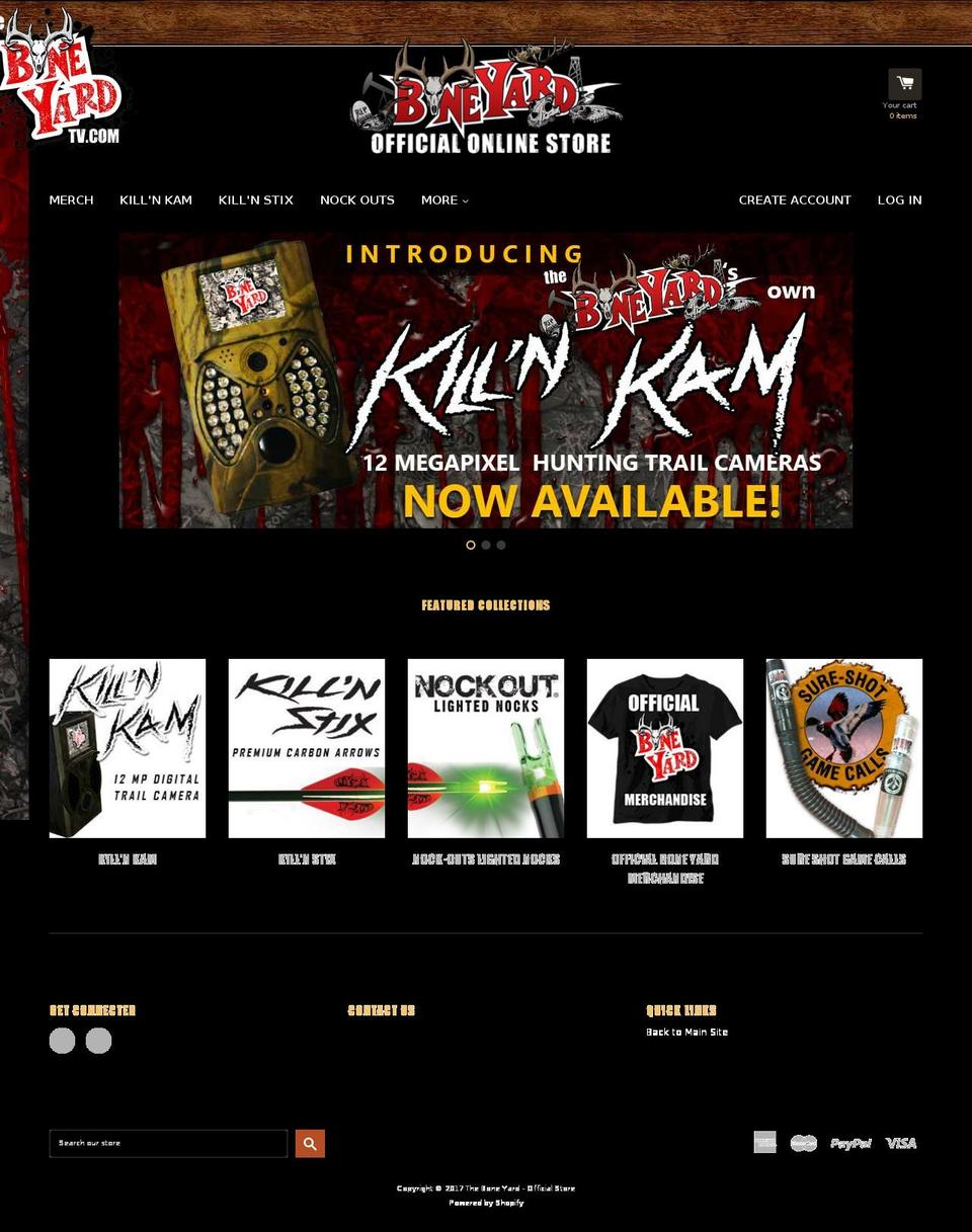 theboneyardstore.com shopify website screenshot