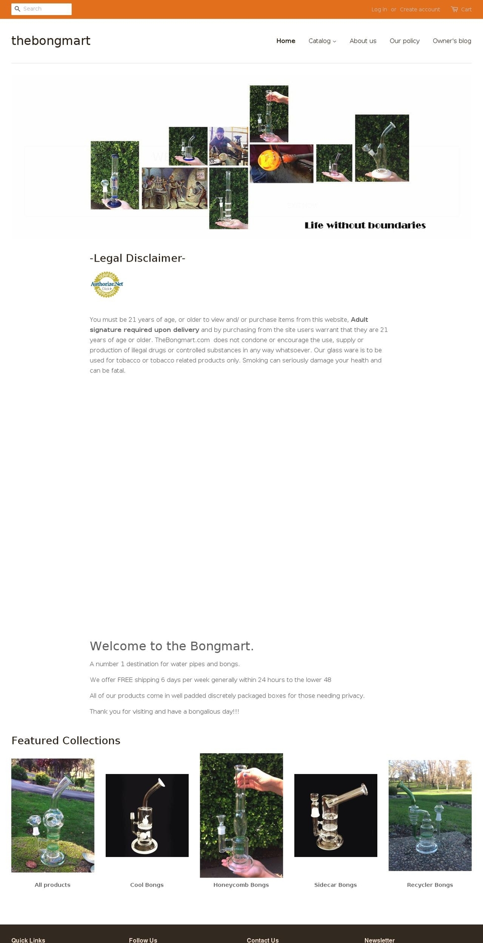 thebongmart.com shopify website screenshot