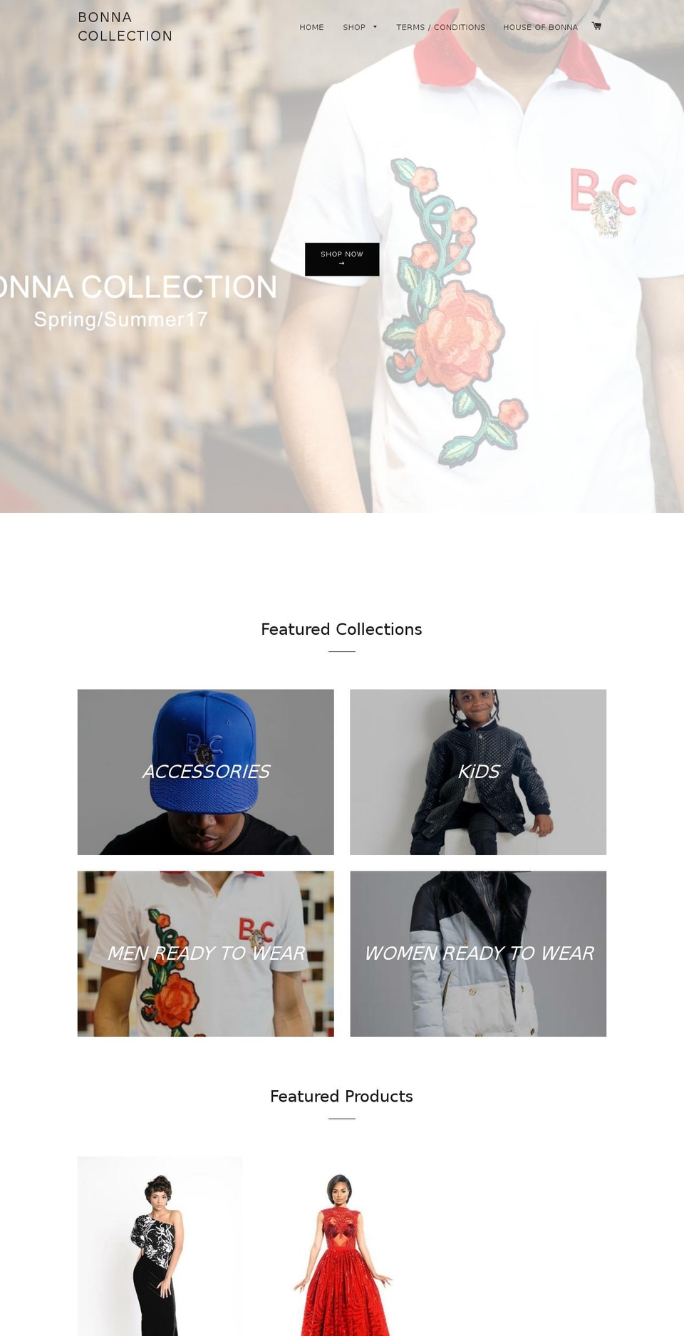 thebonnacollection.com shopify website screenshot