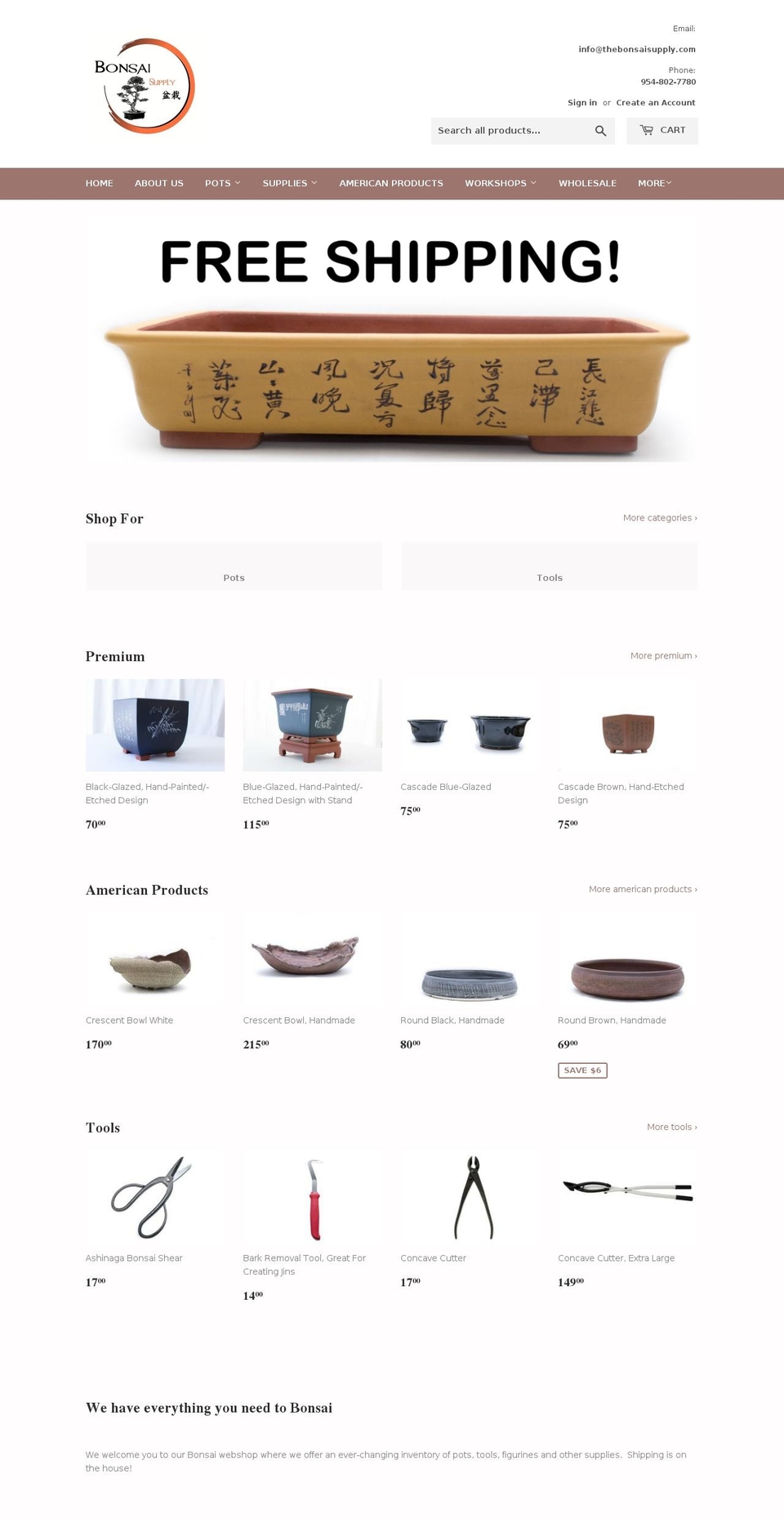 thebonsaisupply.com shopify website screenshot