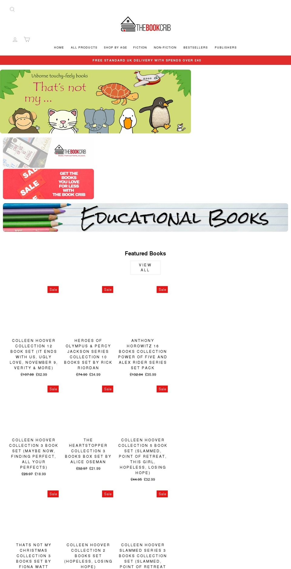 thebookcrib.com shopify website screenshot
