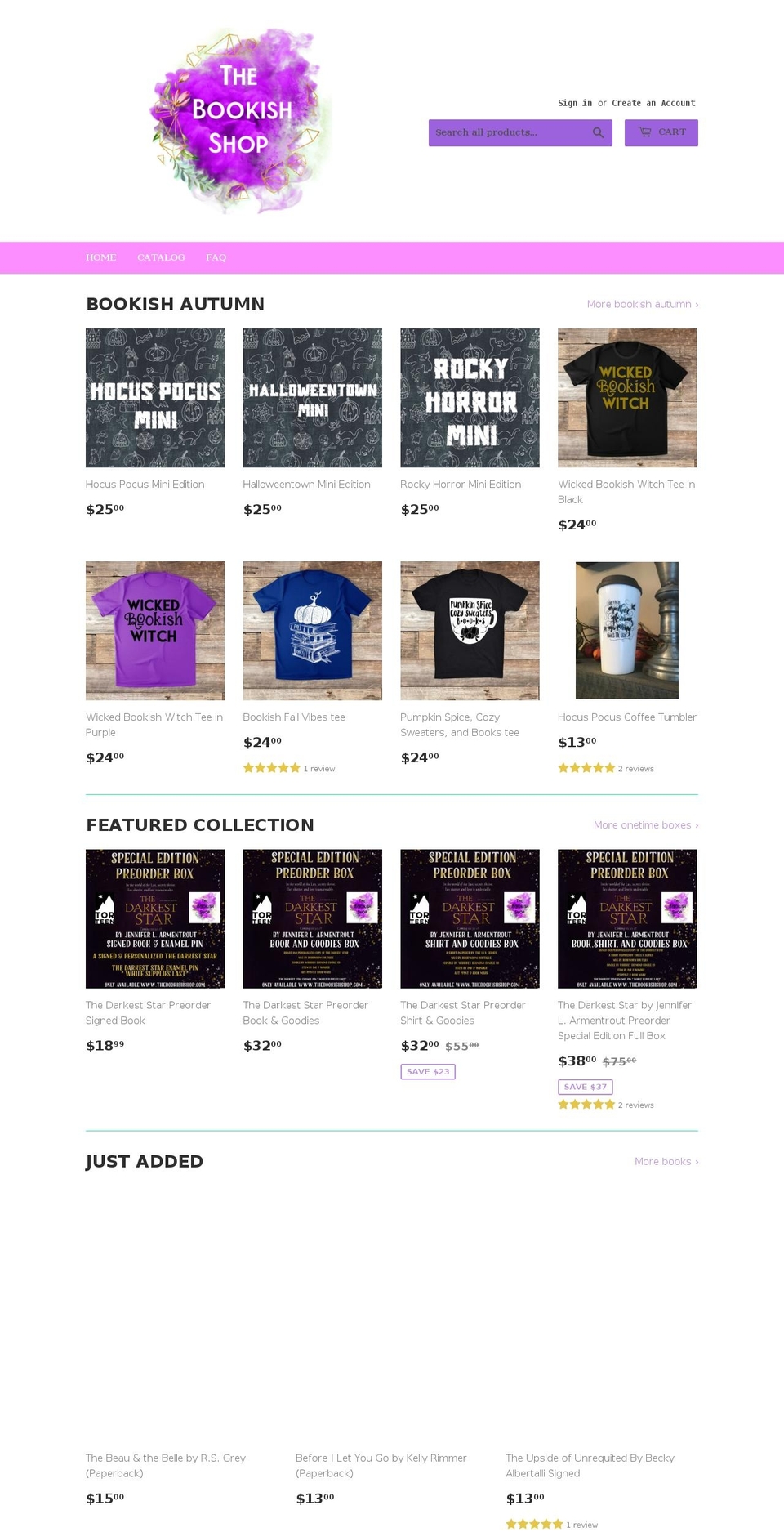 thebookishshop.com shopify website screenshot