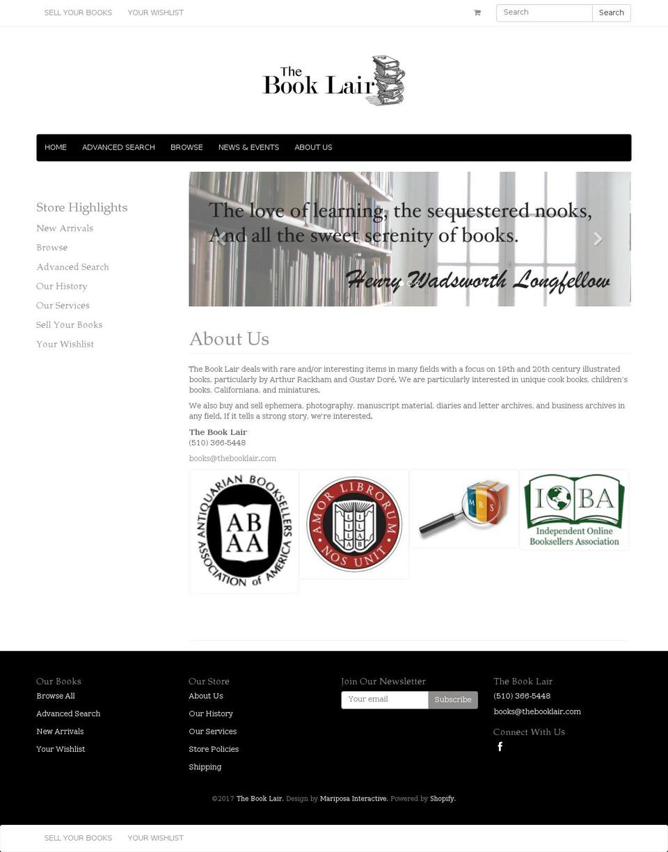 thebooklair.com shopify website screenshot