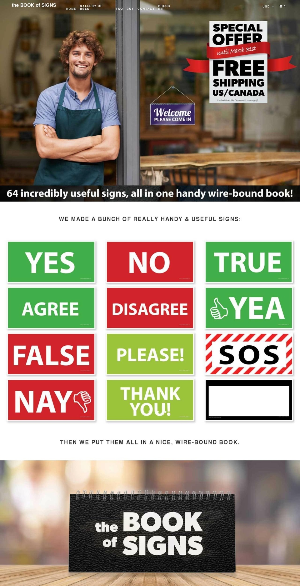 thebookofsigns.com — Shopify storefront screenshot