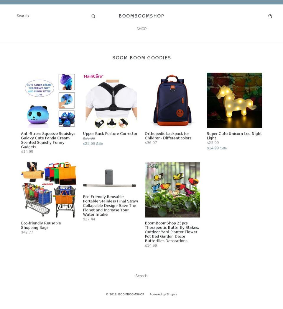 theboomboomshop.com — Shopify storefront screenshot