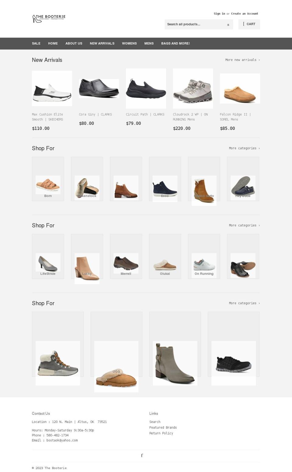 thebooterie.com shopify website screenshot