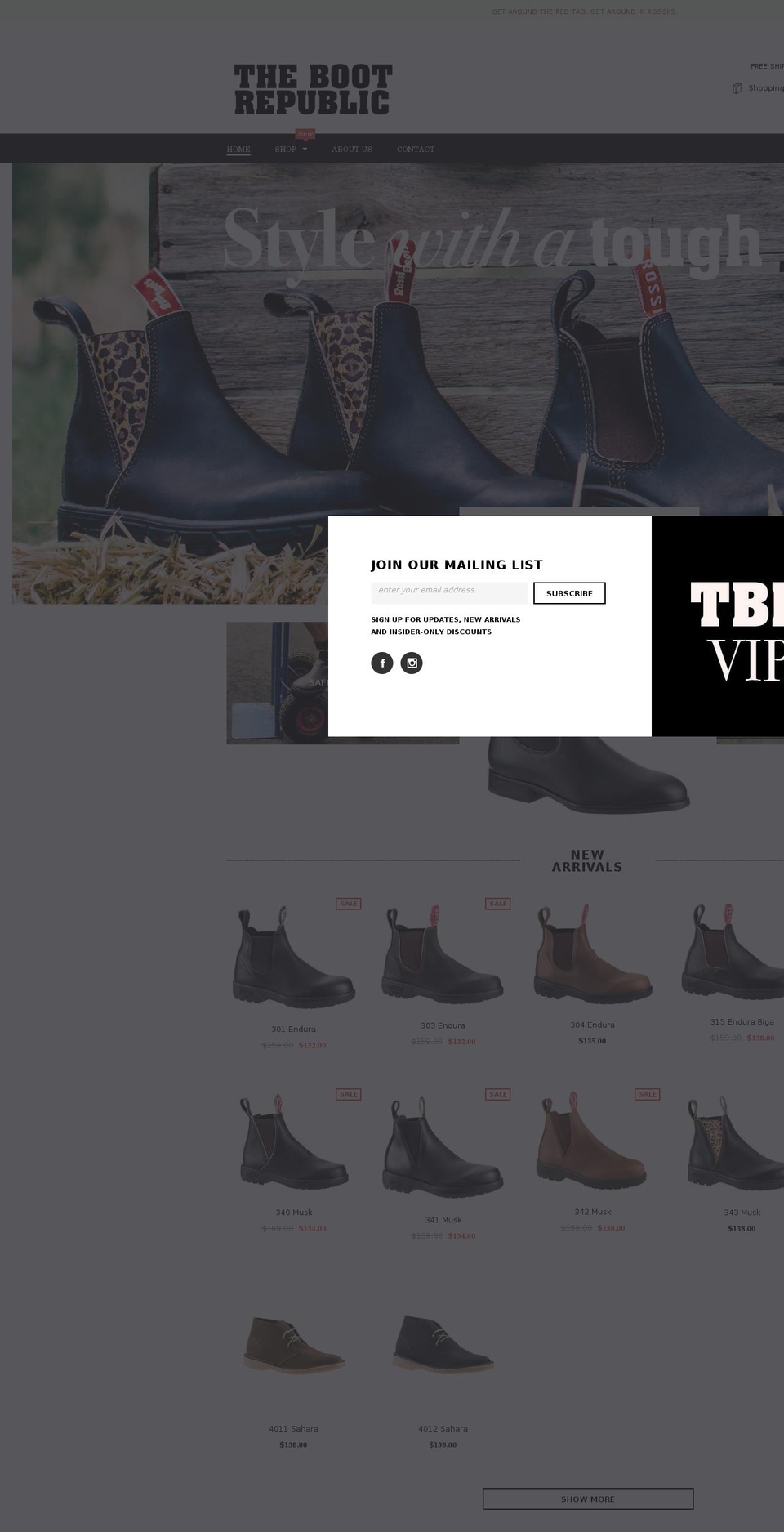 thebootrepublic.com — Shopify storefront screenshot